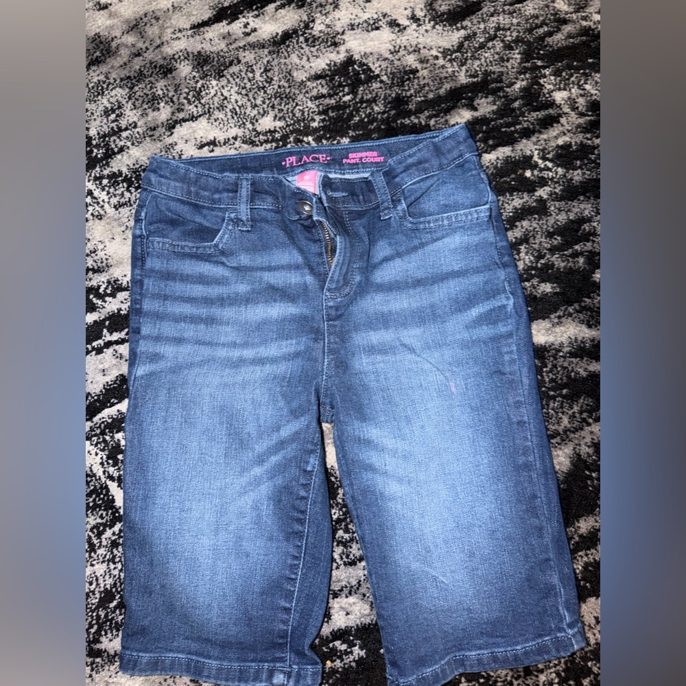 Place Girls' Dark Blue Denim Bermuda Shorts